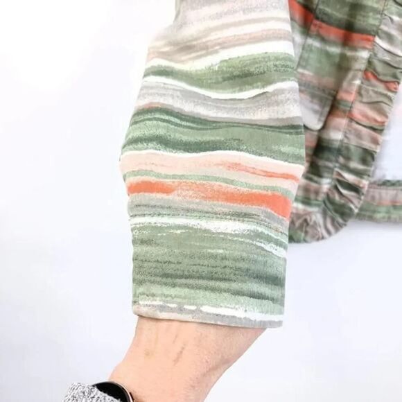 Chico's Striped Lightweight Blazer - Green & Orange - Picture 5 of 7